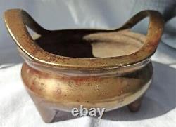 Large Antique Chinese / Oriental Bronze Censer, marked