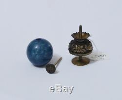 Large Antique Chinese Peking Blue Hat Finial Button Qing Dynasty (store)