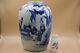 Large Antique Chinese Porcelain Blue And White Figures Picture Jar Vase Marks