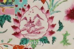 Large Antique Chinese Porcelain Deep Dish Famille Rose 18th Century. 35 cm / 14