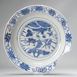 Large Antique Chinese Porcelain Deer and Monkey Dish Jiajing period 1522-1566