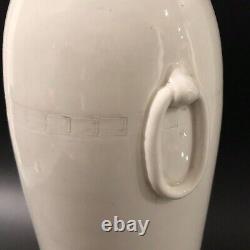 Large Antique Chinese Porcelain Dehua Vase with Incised Design