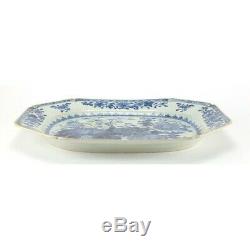 Large Antique Chinese Qianlong Blue and White Porcelain Meat Platter Circa 1770