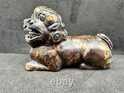 Large Antique Chinese Qing Russet Hardstone Or Jade Carving Of Recumbant Beast