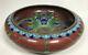 Large Antique Chinese Red Dragon Cloisonné Bowl Seal Mark To Base