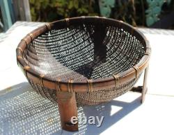 Large Antique Chinese Sewing Basket on 4 Legs