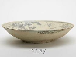 Large Antique Chinese Shipwreck Blue & White Bird Dish 17 C