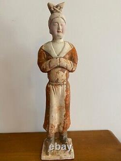 Large Antique Chinese Tang Dynasty Pottery / Terracotta Figure