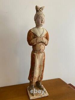 Large Antique Chinese Tang Dynasty Pottery / Terracotta Figure