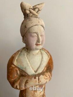 Large Antique Chinese Tang Dynasty Pottery / Terracotta Figure