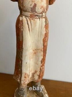 Large Antique Chinese Tang Dynasty Pottery / Terracotta Figure