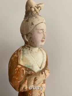Large Antique Chinese Tang Dynasty Pottery / Terracotta Figure