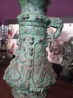 Large Antique Chinese Vase Brass/Bronze Heavy