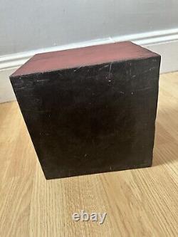 Large Antique Chinese Wooden Lacquered Red Tasseled Box