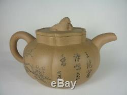 Large Antique Chinese Yixing Teapot Calligraphy Seal Mark