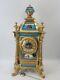 Large Antique Chinese Porcelain Panel And Gilt Metal Mantel Clock