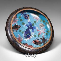 Large Antique Cloisonne Bowl, Chinese, Ceramic, Fishbowl, Serving Dish, C. 1900