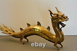 Large Antique Early 20th Century Chinese Bronze/ Brass Dragon Statue, c1920