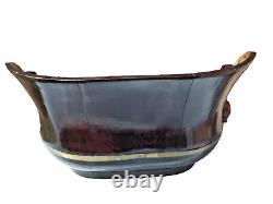 Large Antique Hand Carved Chinese Communial Serving Bowl or Plant Pot Holder
