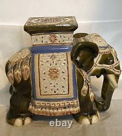 Large Antique Porcelain China Elephant plant stand