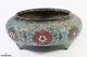 Large Antique Qing Dynasty Chinese Cloisonne Lotus Flower Tripod Censer Signed
