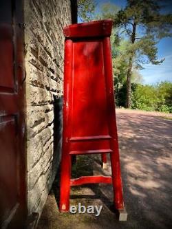 Large Antique Red Lacquer Chinese Wedding Cabinet with Butterfly Clasp