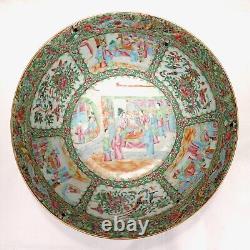 Large Antique Rose Medallion Chinese Export Porcelain Punch Bowl