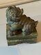 Large Beautiful Antique Chinese Green Jade Or Hardstone Foo Dog. Very Heavy