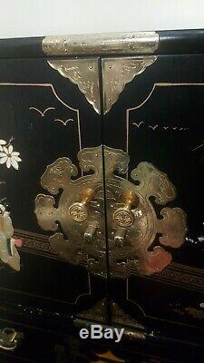 Large Black Laquered Chinese Cabinet
