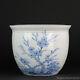 Large Blue White Chinese Porcelain Fishbowl Planter Flowers & Ducks China