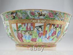 Large Chinese 19th Century Cantonese Porcelain Punch Bowl Circa 1880