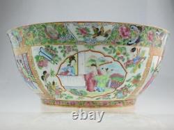 Large Chinese 19th Century Cantonese Porcelain Punch Bowl Circa 1880