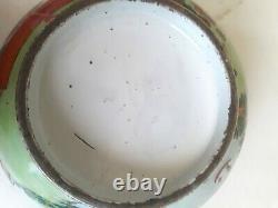 Large Chinese Antique Export Famille Rose Porcelain Covered Bowl 9tall