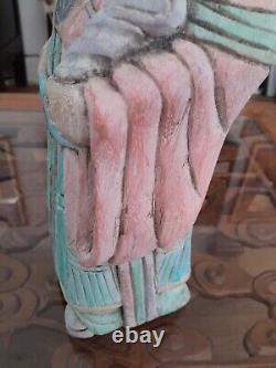 Large Chinese Antique Polychrome Painted Chinese Immortal