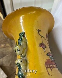 Large Chinese Antique Porcelain Vase. Qing Period. 23 1/2 inches