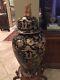 Large Chinese Black Porcelain Temple Urn 37 Tall