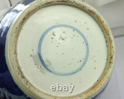 Large Chinese Blue and White Plum Ice Ginger Jar Double Circle Mark