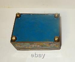Large Chinese Cloisonne Enamel Millefleur Humidor Trunk Jar Footed Box