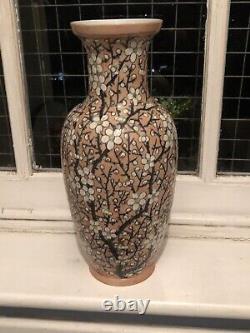 Large Chinese Cultural Revolution Cherry Blossom Vase Mark To Base 38cm15