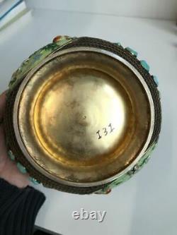 Large Chinese Enameled Gilt Silver PRC Box