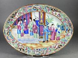 Large Chinese Export Famille Rose Mandarin Charger Platter 19thc
