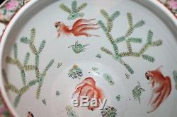 Large Chinese Garden Planter Goldfish Bowl Colorful Flowers Men Women