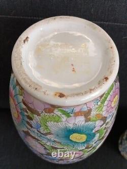 Large Chinese Mille Fleurs Thousand Flowers Vase 1930s