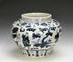 Large Chinese Ming Style Blue And White Figure Porcelain Pot