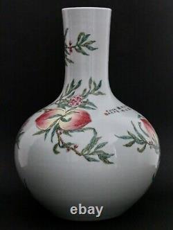 Large Chinese'Nine Peaches' porcelain vase