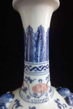 Large Chinese Old Real Hand Painting Blue and Red Porcelain Vase XuanDe Marks