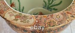 Large Chinese Oriental Asian Chinoiserie Pottery Porcelain Fish Bowl Planter