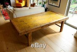 Large Chinese Painted Daybed or Coffee Table in Pine