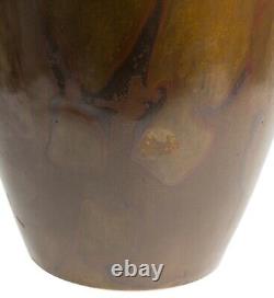 Large Chinese Patinated Bronze Vase with Engraved Characters Ikebana