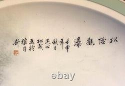 Large Chinese Porcelain Plate by Zhang Song-mao